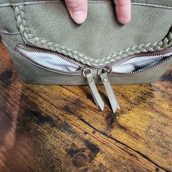Olive Green Leather Crossbody Bag - Picture 7 of 11